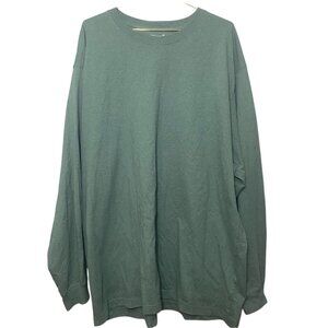 Carhartt Mens Long-Sleeve T-Shirt 2XL Loose Fit Green Cotton/Polyester Blend
